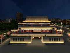 河北省深泽县古建筑夜景亮化灯光设计案例