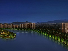河北省迁西县滦水湾公园、山体、大桥夜景亮化设计案例
