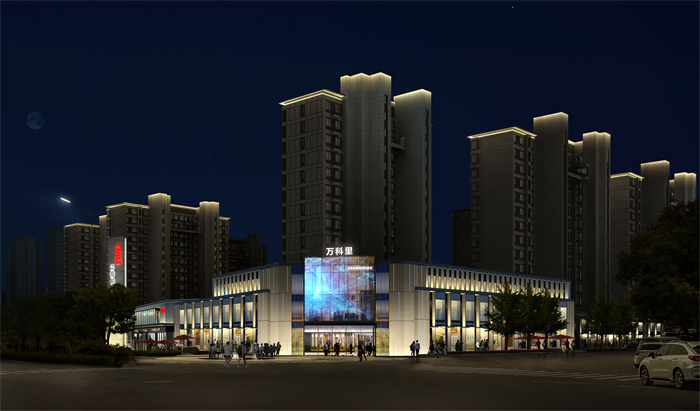 万科公园都会小区夜景亮化设计案例