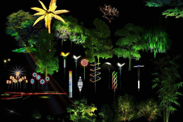 植物景观照明夜景图