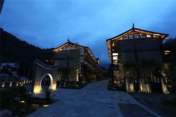 乡村小镇亮化工程夜间图