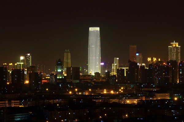 天津津塔夜景亮化工程实景图