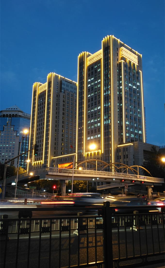 北京全国总工会亮化工程夜景图2