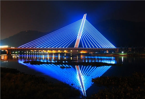 天津河北大街立交桥亮化工程夜景图1