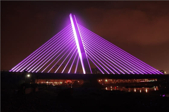 天津河北大街立交桥亮化工程夜景图2
