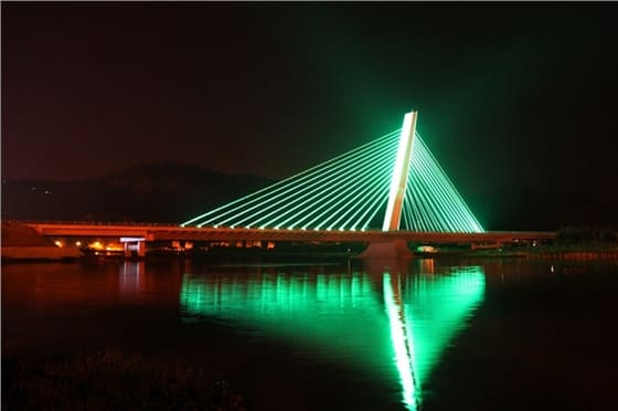 天津河北大街立交桥亮化工程夜景图3