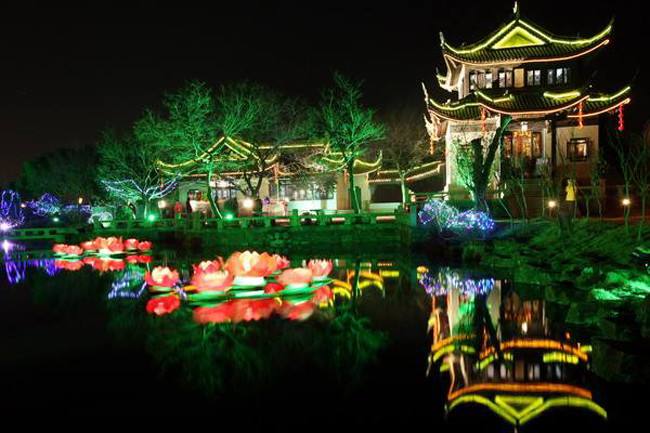 城市景观亮化夜景图