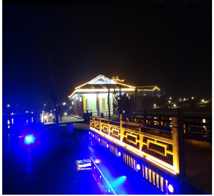 衡水枣强董子公园亮化工程夜景图3