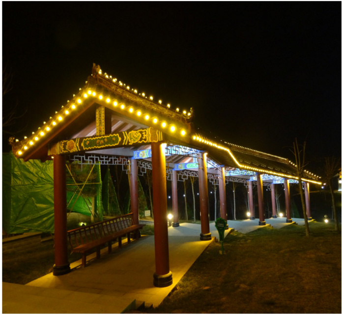 衡水枣强董子公园亮化工程夜景图4