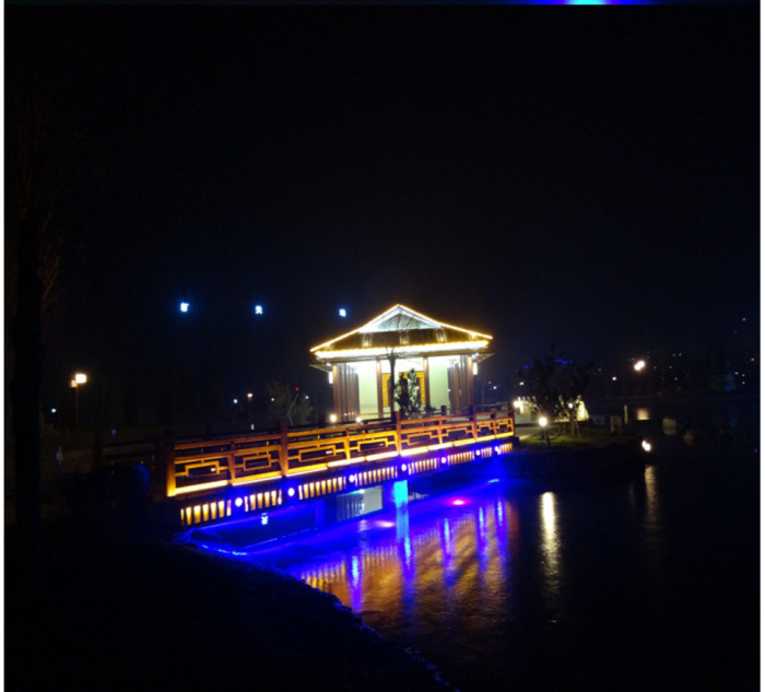 衡水枣强董子公园亮化工程夜景图6