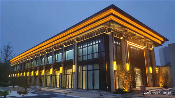 中国铁建唐颂国际商业楼实景亮化效果