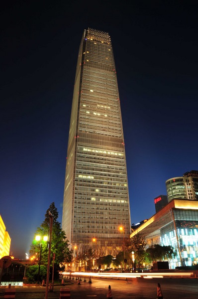 北京国贸大厦楼体亮化实景效果
