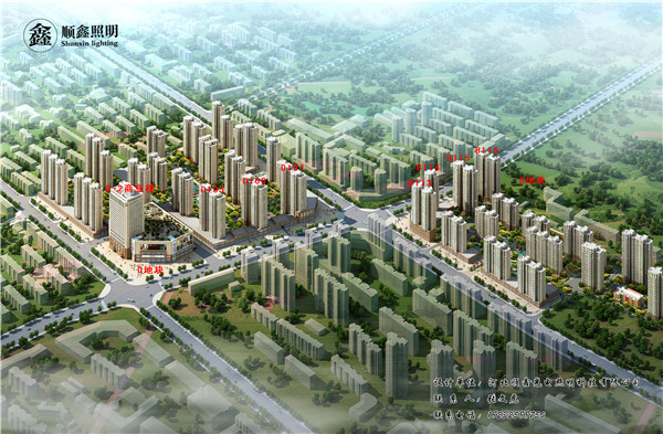 唐山恒大龙庭广场亮化工程效果图3