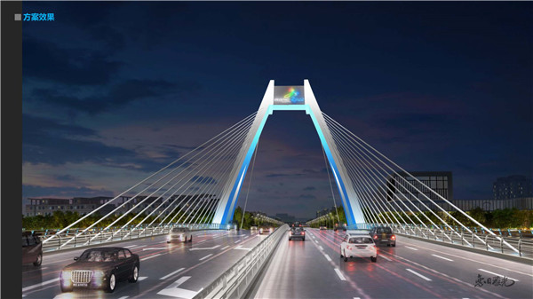 张家口纬二桥夜景照明及道路照明工程