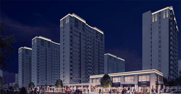 万科公园都会小区夜景亮化工程案例